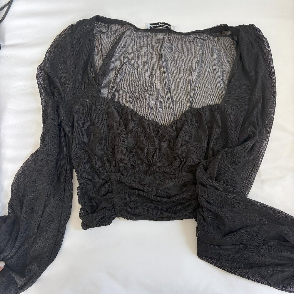 Black, Sheer Long Sleeve